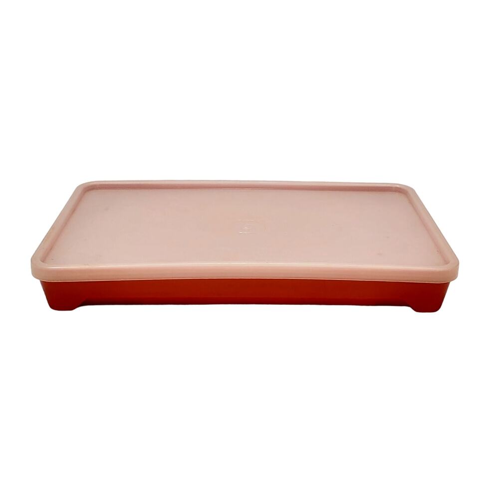 Vtg Tupperware Bacon Lunchmeat Keeper Container Pink 1292-8 Lid Vintage